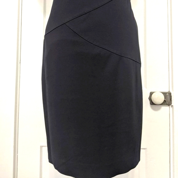 Asymmetrical Navy Slim Fitting Dress Size 2 - Picture 6 of 15